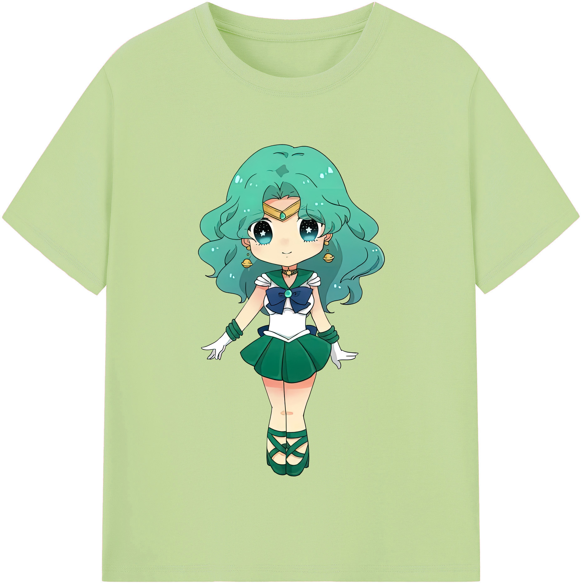 （画像用） 美少女戦士セーラームーン 海王 みちる（かいおう みちる） Sailor Moon Kaiou Michiru 綿100％半袖Tシャツ（フロントプリント）